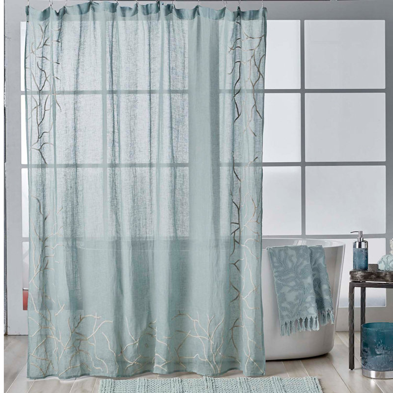 Michael Aram Ocean Linen Floral Single Shower Curtain Perigold